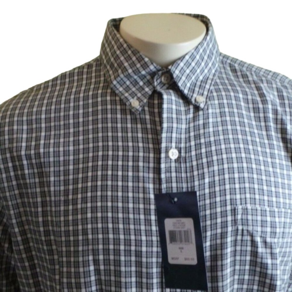 NWT Classic Fit Checked Twill Casual Button down shirt Red Lodge storm grey - Picture 11 of 11